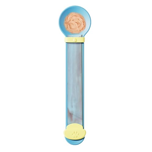 Katzen-Snack-Feeder, tragbar, flüssiger Snack Spoon Dispenser, Nassfutter zum Quetschen, Snacks für Bisque, Katzen-Bar für alle Katzen, Gelb, Grün, Blau, 1 Stück von mivceklw