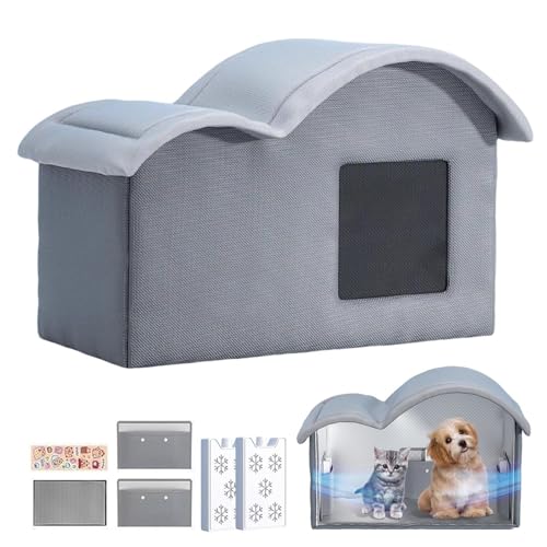 Outdoor Cat House, 3D Cooling Shelter Bed, abnehmbares Thermal Pet Shelter, geräumiges leichtes Design, für Innenbereich, Garten, Kittens, kleine Hunde, All-Season Comfort, 1 Set Outdoor Cat House, 3D Cooling Shelter Bed, abnehmbares Thermal Pet Shelter, geräumiges leichtes Design, für Innenbereich, Garten, Kittens, kleine Hunde, All-Season Comfort, 1 Set von mivceklw