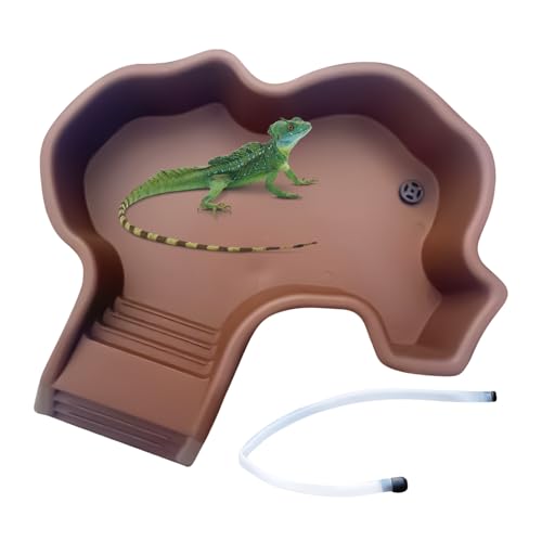 Reptile Bathing Pool, Tortoise Water Bowl with Ramp, Easy-Clean Soaking Tub and Feeder for Aquarium Enclosure, Balcony Garden, Living Room Habitat, 13.98x12.6x2.76 Inches Reptile Bathing Pool, Tortoise Water Bowl with Ramp, Easy-Clean Soaking Tub and Feeder for Aquarium Enclosure, Balcony Garden, Living Room Habitat, 13.98x12.6x2.76 Inches von mivceklw