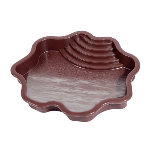 Reptile Bathing Pool with Ladder, Tortoise Tub Bath Dish, Multi-Purpose Aquarium Ornament for Gecko Snake Bearded Dragon Lizard Habitat Enrichment Accessory, 11.42x10.63 Inches von mivceklw