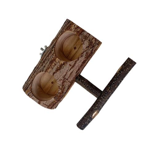 Wooden Parrot Stand, Bird Perch Feeder, Parrot Feeding Station mit robuster Holzkonstruktion und leicht zu reinigen, Design für Innen oder Außen, 1 Stück von mivceklw