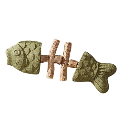 mivceklw Cat Teething Toy, Fish Bone Teether, Interactive Cat Chew Toys, Cute Wooden Kitten Teether, Boredom Relief, Indoor and Outdoor Play Size: Standard, 17.8x6.5x2cm Wood von mivceklw