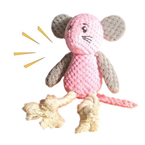 mivceklw Dog Squeaky Toys, Dog Chew Toy, Puppy Teething Toys, Crinkle Sound, Great for Teethings Puppies Adorable for Indoor Play and Outdoor Fetch, 26.5x19x8cm Pink Blue Yellow von mivceklw