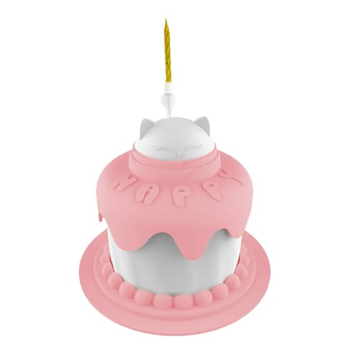 mivceklw Pet Feeding Bowl, Cake-Shaped Food & Water Dish, Erhöhte Non-Slip Feeder für kleine, mittelgroße und große Hunde, Katzen & Puppies, Leben benötigt Katzen und kann als Spielzeug verwendet von mivceklw