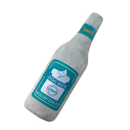 mivceklw Plüsch-Spielzeug zum Squeakieren des Hundes, Plüsch-Bierflasche, gefüllt, Kaugummi, Hundespielzeug für Welpen, interaktive Spiele, Haustierbedarf für kleine, mittelgroße und große Bremsen von mivceklw