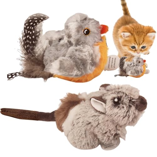 mivceklw Squirrel and Bird Design Cat Chew Toy, Soft Animal Shape Dog Toy, Sturdy Vocal Plush Toys, Decorative Chew Toys for Small Pet, Present, Home, Indoor, Outdoor, Brown Color mivceklw Squirrel and Bird Design Cat Chew Toy, Soft Animal Shape Dog Toy, Sturdy Vocal Plush Toys, Decorative Chew Toys for Small Pet, Present, Home, Indoor, Outdoor, Brown Color von mivceklw