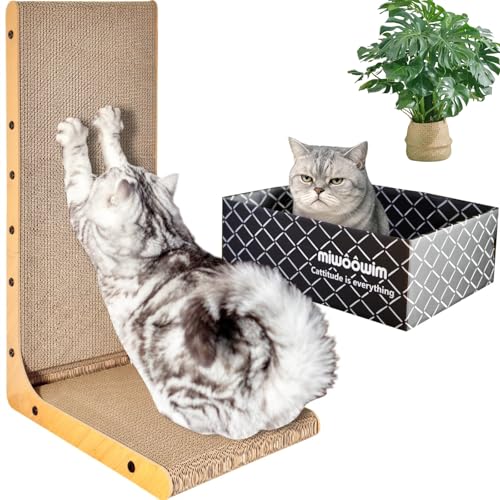 L-förmige Kratzmatte für Katzen, Wandmontage (extra große L-Form) von miwoowim