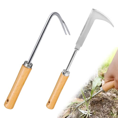 mizikuu 2 Stück Unkrautstecher, Unkrautstecher Edelstahl mit Holzgriff Doppelseitiges Scharfes Edelstahlmesser V-förmige Wurzeljäter Unkraut Entferner Gerät für Jäten, Umpflanzen, Lösen Usw mizikuu 2 Stück Unkrautstecher, Unkrautstecher Edelstahl mit Holzgriff Doppelseitiges Scharfes Edelstahlmesser V-förmige Wurzeljäter Unkraut Entferner Gerät für Jäten, Umpflanzen, Lösen Usw von mizikuu