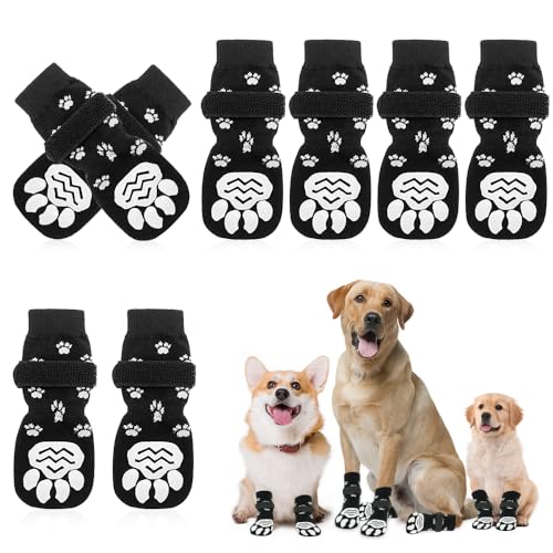 mizikuu 4 Paar Anti-Rutsch Socken für Hunde, Hundesocken für Hartholzböden Einstellbare Anti Slip Paw Protectoren Hundesocken für Hunde im Innenbereich im Freien (M) mizikuu 4 Paar Anti-Rutsch Socken für Hunde, Hundesocken für Hartholzböden Einstellbare Anti Slip Paw Protectoren Hundesocken für Hunde im Innenbereich im Freien (M) von mizikuu