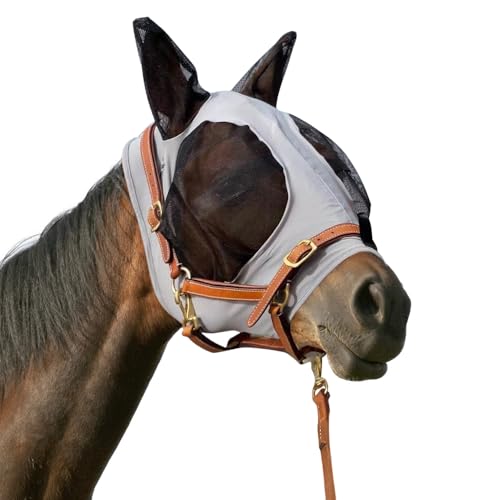 mizikuu Fliegenmaske Pferd, Pferdemaske mit Ohren Schützerschutz Komfortables Atmungsaktives Mesh Anti-UV Anti-Mücken Insekten Anti-Fliegen-Pferdemaske, Grau mizikuu Fliegenmaske Pferd, Pferdemaske mit Ohren Schützerschutz Komfortables Atmungsaktives Mesh Anti-UV Anti-Mücken Insekten Anti-Fliegen-Pferdemaske, Grau von mizikuu