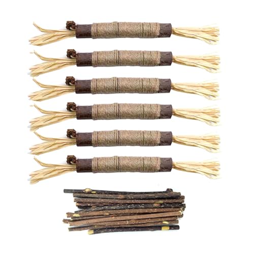 mkemka 21 Stück Katzensticks 6 Stück Katzenminze Spielzeug 15 Stück Katzenminze Sticks Kauhölzer für Katzen Zahnpflege Matatabi-Kausticks Gegen Mundgeruch von mkemka