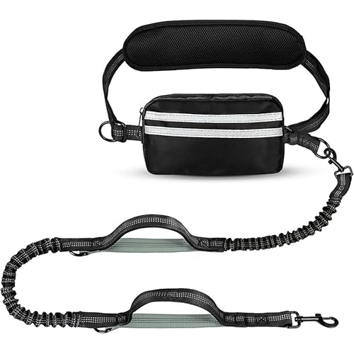 Joggingleine Hunde, Freihandleine Laufleine Hundeleine mit Bauchgurt, Abnehmbare Hüfttasche, 1.45-2M Bungee-Laufleine Hundeleinen für Mittelgroße Große Hunde bis zu 50 kg Joggingleine Hunde, Freihandleine Laufleine Hundeleine mit Bauchgurt, Abnehmbare Hüfttasche, 1.45-2M Bungee-Laufleine Hundeleinen für Mittelgroße Große Hunde bis zu 50 kg von mobumeia