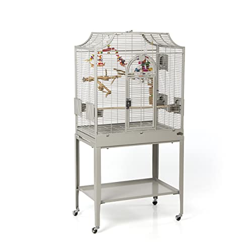 Montana Cages | Premium Vogelkäfig Madeira I Vogelkäfig für Sittiche, inkl. Anflugklappe, Freisitz, 4 Edelstahlnäpfe, AVILON Pulverbeschichtet, Platinum Edition, ca. 69 x 45 x 141cm von Montana Cages