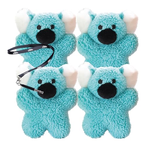 Bundle of Pet Training Stainless Steel Clicker WHI, and Cuddly Berber Baby Koala Dog Toys, Blue, Pack of 4 von moofin