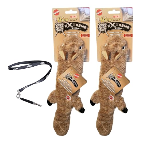 Bundle of Pet Training Stainless Steel Clicker WHI, and Ethical Pets Squirrel Mini Skinneeez Extreme Stuffingless Quilted Dog Pack of 2 von moofin