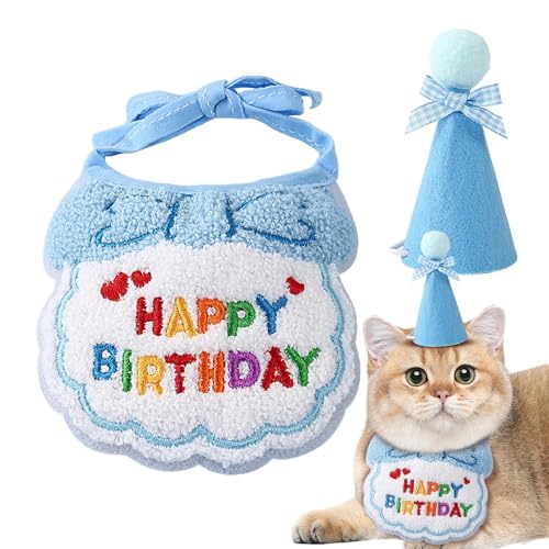 moonyan Alles Gute zum Geburtstag Katzenkostüm, Geburtstagsparty-Hüte mit Katzenmotiv - Katzen-Geburtstagsparty-Zubehör | Mini-Hundekatzen-Geburtstagshut, Katzen-Partydekorationen, Festliche süße von moonyan