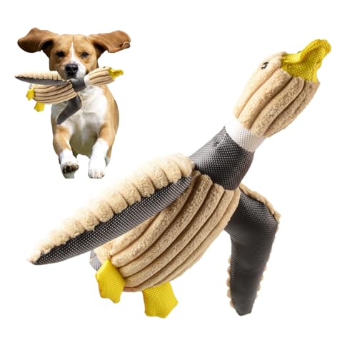 moonyan Entenspielzeug für Hunde,Plüsch-Enten-Hundespielzeug,Langlebiges 2-in-1-Kauspielzeug für Hunde - Entenspielzeug mit Quaken für Hunde, Stockenten-Hundespielzeug für kleine, mittelgroße und von moonyan