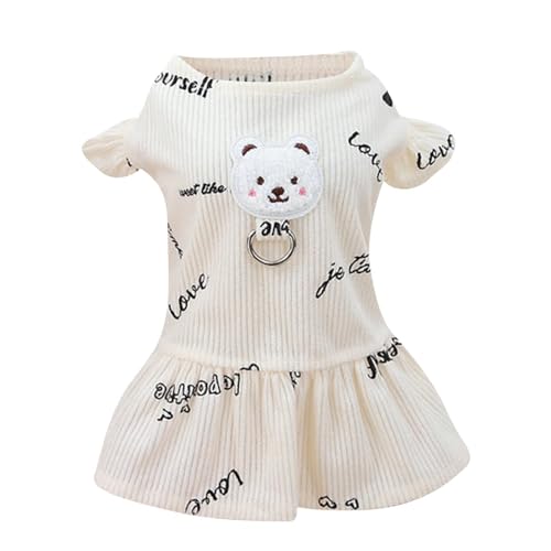 moonyan Kleines Hundekleid, Kostüm für Hunde - Niedliches Hundekostüm aus Polyester mit Bärenmuster | Weiche, modische, Bequeme Haustierkleidung, tägliche Hundekleidung für kleine Hunde, Welpen, von moonyan