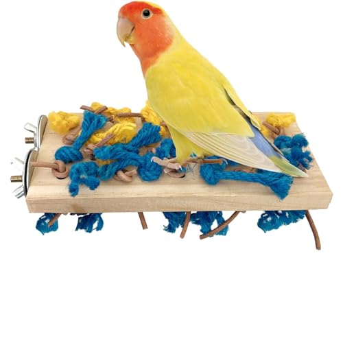 moonyan Papageien-Schnabel-Schleifspielzeug, Papageien-Kauspielzeug | Papageien-Futtersuchspielzeug | Holz-Haustier-Vogelständer, Kauspielzeug für Vögel von moonyan