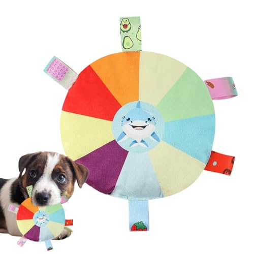 moonyan Plüsch-Kauspielzeug für Hunde, Plüsch-Hundespielzeug für mittelgroße Hunde | Quietschendes Zahnreinigungsspielzeug für Hunde | Quietschendes Kauspielzeug für Hunde, scheibenförmiges von moonyan