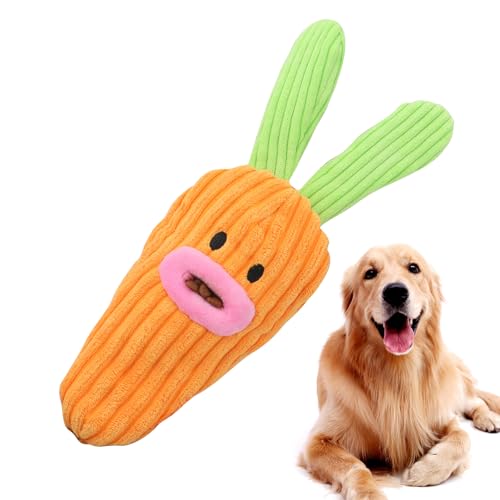 moonyan Quietschendes Karotten-Hundespielzeug, Karotten-Leckerli-Spielzeug für Hunde, Plüsch-Puzzlespielzeug für Hunde | Reißfestes Plüsch-Plüschtier in kreativer, entzückender Form von moonyan