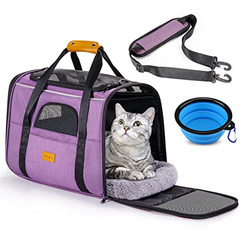 Morpilot Transportbox Katze Katzen Transportboxen, Faltbare katzentasche transporttasche, hundetragetasche Transporttasche mit Einstellbar Schultergurt katzenbox von morpilot