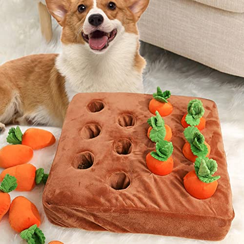 Carrot Farm Hundespielzeug & Kinderspielzeug, einschließlich 12 Karotten Puzzle Spielzeug, Plüsch Karotten Hundespielzeug, interaktives Hunde Kauspielzeug für kleine Hundewelpen, Haustier Plüsch von moslate