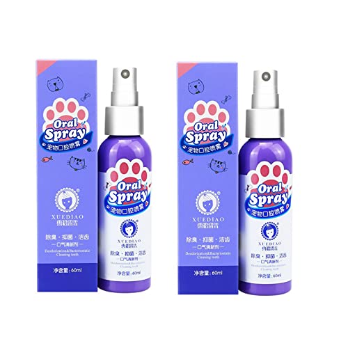mugeleen Pet Mouth Freshener, Dog Mouthwash Fragrance Mouth Spray, Pet Respiratory Care Cleaner, Dental Care Spray for Dogs and Cats, for Pet Teeth Cleaner Fresh Plaque Tartar Mouth Spray (2Pcs) von mugeleen