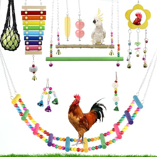 10 Stück Hühner Spielzeug,Vogel-Papageien-Spielzeug,Holzpapageienspielzeug, Spielzeug,Barsch,Leiter,Kauspielzeug,Huhn Gemüse Spieß Obsthalter,Vogelspielzeug für Sittiche,Vögel,Finken 10 Stück Hühner Spielzeug,Vogel-Papageien-Spielzeug,Holzpapageienspielzeug, Spielzeug,Barsch,Leiter,Kauspielzeug,Huhn Gemüse Spieß Obsthalter,Vogelspielzeug für Sittiche,Vögel,Finken von mumisuto