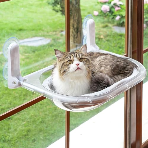 Katzenbett Fenster für Katzen Bis 18kg, Verstärkte Hängematte Katze mit Starkem Saugnapf, Katzen Fensterliege für Große Katze in Innenräumen, Fensterliege für Katzen mit Plüsch-Kissen 52×33,5×10CM Katzenbett Fenster für Katzen Bis 18kg, Verstärkte Hängematte Katze mit Starkem Saugnapf, Katzen Fensterliege für Große Katze in Innenräumen, Fensterliege für Katzen mit Plüsch-Kissen 52×33,5×10CM von mumisuto