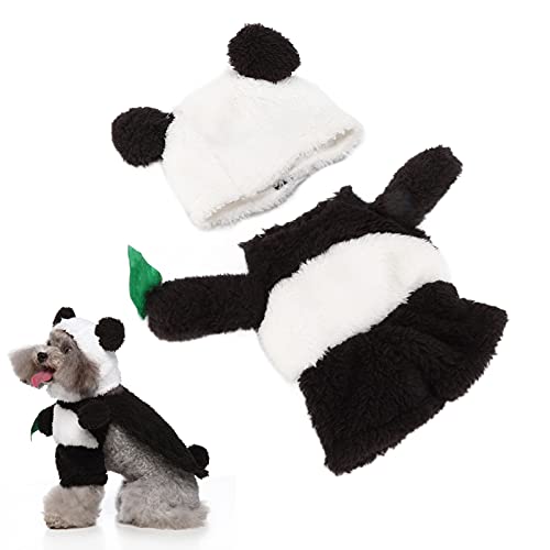Panda Haustierkostüm,Halloween Panda Design Welpenkleidung Weiches Exquisites Design Hund Weihnachtskostüm mit Mütze für kleine und mittelgroße Hunde(XL) von mumisuto