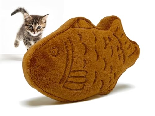 munchiecat Japanische Katzenminze Plüschtier gefüllt mit Bio-Katzenminze, Wagashi-Stil Leckerli für Katzen und Kätzchen, 2 Stück (Taiyaki) von munchiecat