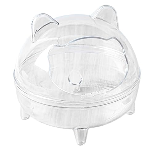 Chinchilla Badehaus mit vollständig transparenter Sicht - Anti-Verschütten Abnehmbare Badewanne für Chinchilla, Zwerghamster, Rennmaus (Transparent, Groß) von munufe