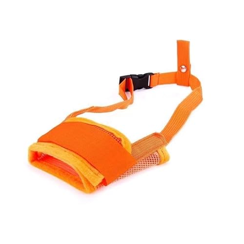 Golden Retriever & Teddy Hundemaulkorb – Anti-Bell-Kaumaske mit Trinkloch für kleine, mittelgroße Hunde (Orange, XXL) von muzoira