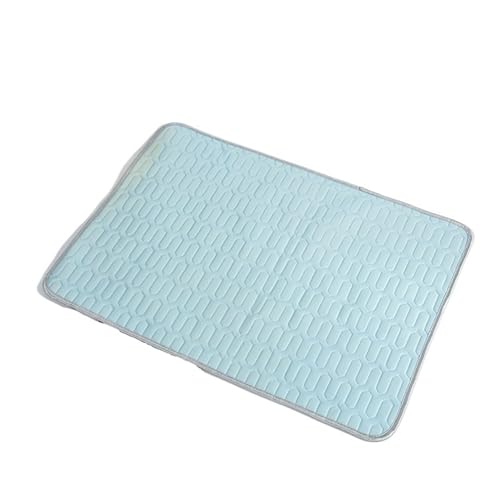 Kühlmatte für den Sommer, Eisseide für Katzen, Hunde, Schlafsofa mit waschbarer, langanhaltender Kühlung (Latexicesilkpad-blau, 60 x 45 cm) von muzoira