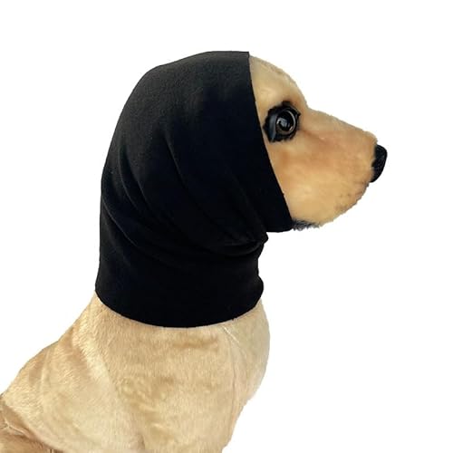 Muzoira Weiche, elastische Haustier-Ohrenschützer für Hunde und Katzen, verdickte, warme, geräuschgeschützte Ohrenschützer, Komfort für vier Jahreszeiten (Schwarz, M) von muzoira