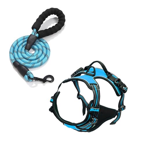 Reflektierendes Hundegeschirr, Westen-Stil, kein Ziehen, für mittelgroße und große Rassen (BlueSuit, S) von muzoira