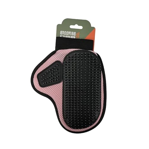 muzoira Haustier-Bad- und Massagehandschuh für Katzen und Hunde, Haarentferner, Fellpflege- und Reinigungsbürste, wiederverwendbarer Handschuh zum Baden (Rosa) von muzoira