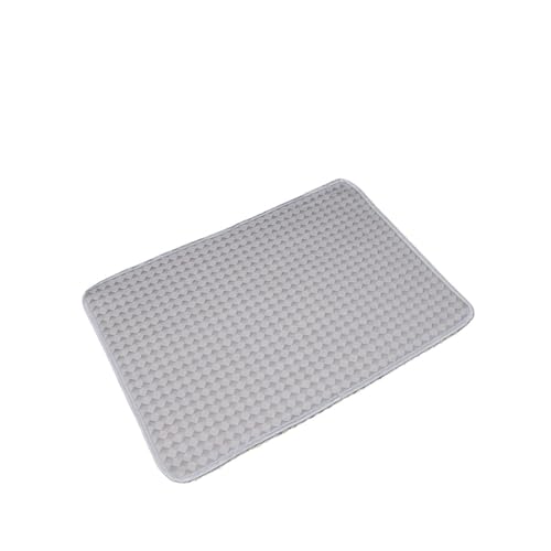muzoira Kühlmatte für Haustiere, Eisseide, wasserdicht, leicht, tragbar, Schlafunterlage (Grau, M) von muzoira