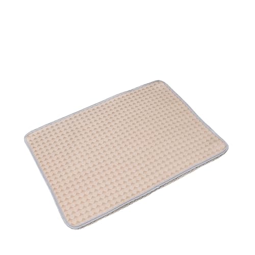 muzoira Kühlmatte für Haustiere, Eisseide, wasserdicht, leicht, tragbar, Schlafunterlage (Orange, L) von muzoira