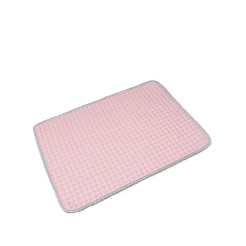 muzoira Kühlmatte für Haustiere, Eisseide, wasserdicht, leicht, tragbar, Schlafunterlage (Rosa, M) von muzoira