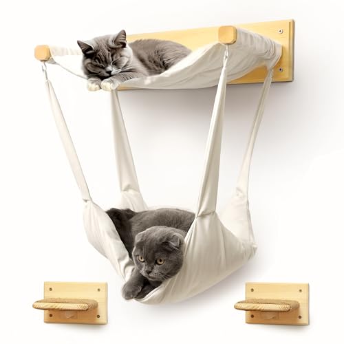 myHANA Kletterwand Katzen Set Kiefernholz | Hängematte Katze 3 Farbvarianten| 2X Katzentreppe Wand | Katzen Wandelemente Set| Katzenmöbel | Katzewandliege| Katzenbett | Wandkratzbaum | Katzenwand myHANA Kletterwand Katzen Set Kiefernholz | Hängematte Katze 3 Farbvarianten| 2X Katzentreppe Wand | Katzen Wandelemente Set| Katzenmöbel | Katzewandliege| Katzenbett | Wandkratzbaum | Katzenwand von my HANA