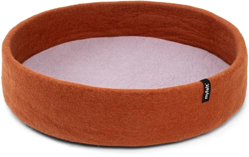 myfelt Lora Schurwolle-Hundekorb, Rostrot mit lavendelfarbenem Inlay, 60 x 16 cm von myfelt