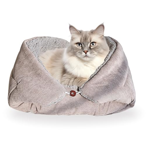 mymai Faltbare Haustiermatte 2 in 1 Katzenbett und Kleine Hundebett, katzendecke für Sofa, 2 in 1 vielseitig und platzsparend, Grau (M) von mymai