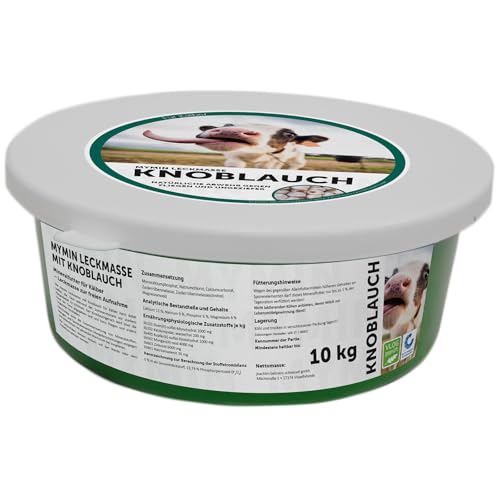 MyMin Leckmasse Kalb mit Knoblauch – Mineral-Leckmasse für Kälber mit Knoblauch, Vitaminen & Spurenelementen | Natürlicher Fliegenschutz & Futteraufnahme | Wetterfest & schmackhaft | 10 kg Eimer von mymom