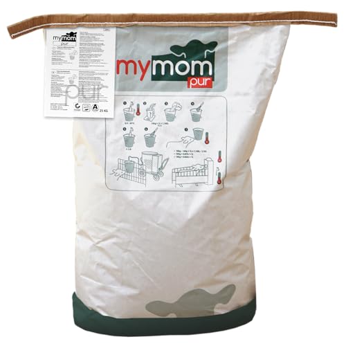 mymom pur Milchaustauscher – Premium-Kälbermilch mit Immunglobulinen & Probiotika | 18 % Fett, 22,5 % Eiweiß | Automatentauglich, 145 g/l | Hohe Akzeptanz & Verdaulichkeit | 25 kg Sack von mymom