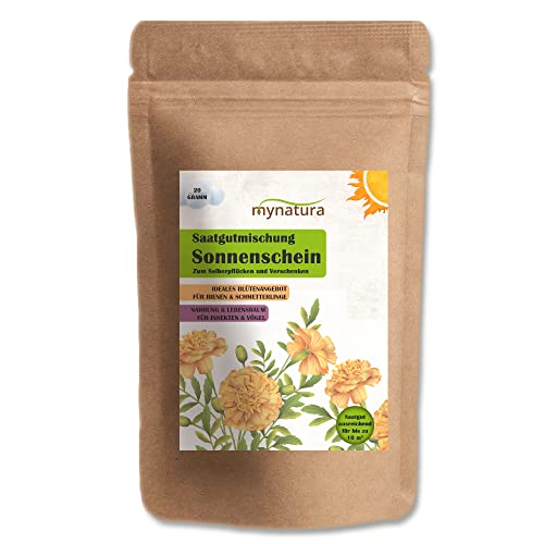 mynatura Saatgutmischung Sonnenschein Ringelblumen Pflanzensamen | Pflanzgut | Keimlinge | Samenkörner | Gartenbau | Landwirtschaft | Saatgut | Sortenvielfalt (3x20g) von mynatura