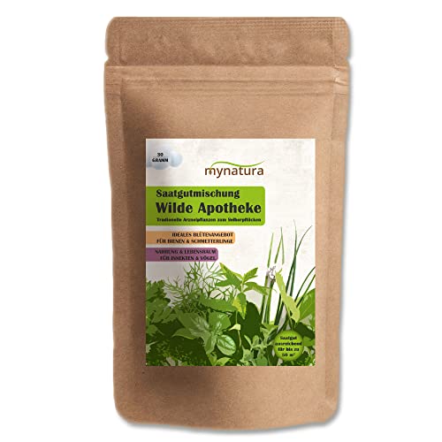 mynatura Wilde Apotheke traditionelle Arzneipflanzen zum Selberpflücken Saatgut | Saatmischung | Pflanzen | Blumen | Apotheke für den Garten | Gartenbedarf | säen (1x30g) von mynatura