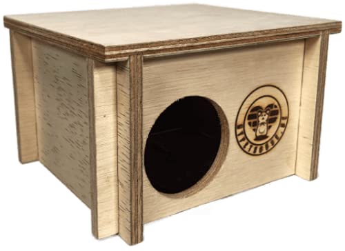 MyPethouse Hamster Haus (M) – Natürliches Holzhaus für Hamster und andere mittelgroße Nager – Rückzugsort und Schlafplatz von mypethouse
