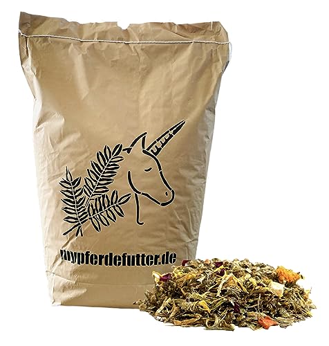 mypferdefutter Natur PUR Pferdemüsli - Wiesenglück - Getreide- & luzernefrei - 100% Natur PUR ohne Zusätze & Melasse - besonders schmackhaft - mit Weißdorn und Kamillenblüten (12.000g) von mypferdefutter